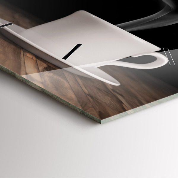 Wanduhr quadratisch Tasse heißer Kaffee