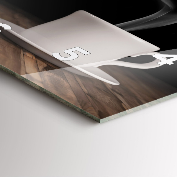 Wanduhr quadratisch Tasse heißer Kaffee