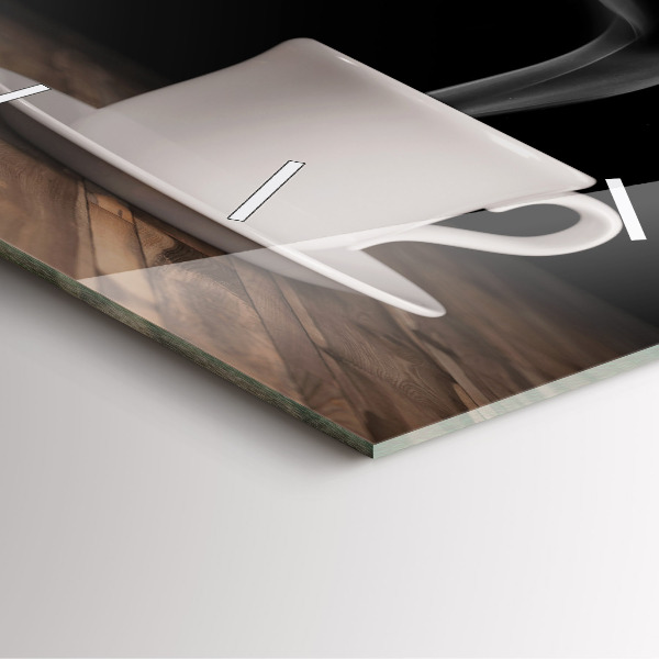 Wanduhr quadratisch Tasse heißer Kaffee