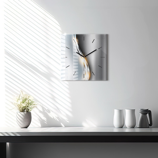 Wanduhr modern quadratisch Metall-Abstraktion