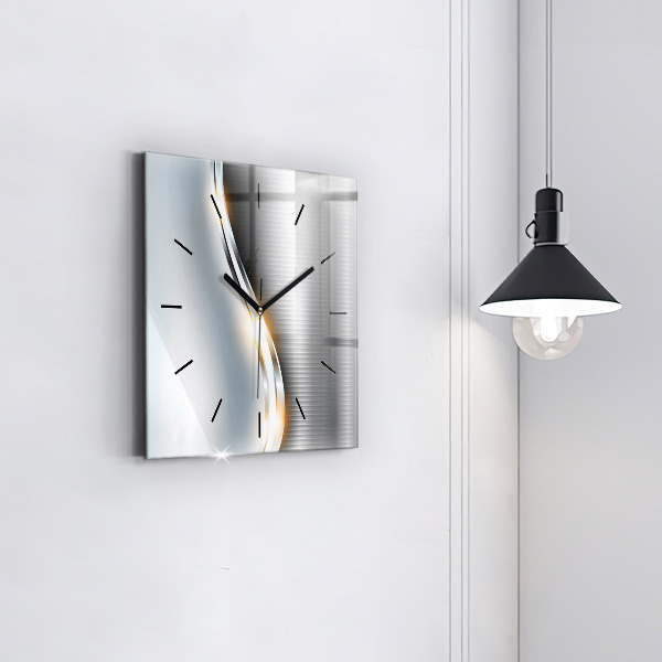 Wanduhr modern quadratisch Metall-Abstraktion