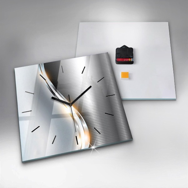 Wanduhr modern quadratisch Metall-Abstraktion