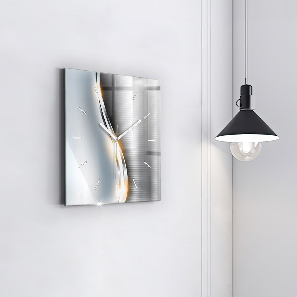 Wanduhr modern quadratisch Metall-Abstraktion