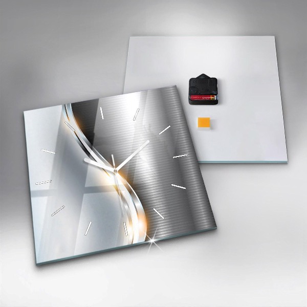 Wanduhr modern quadratisch Metall-Abstraktion
