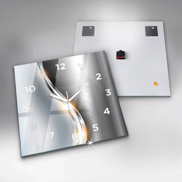 Wanduhr modern quadratisch Metall-Abstraktion