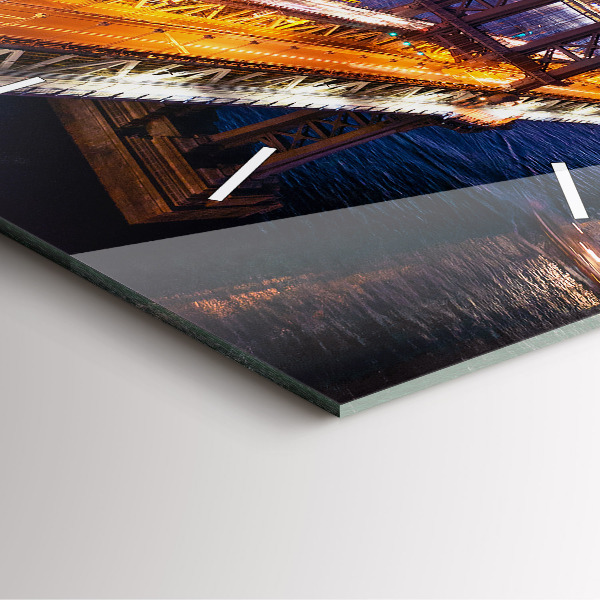 Wanduhr modern quadratisch New York und der Sonnenuntergang