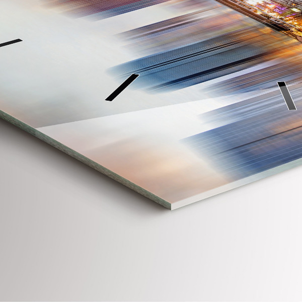 Wanduhr modern quadratisch Panorama mit dem Eiffelturm