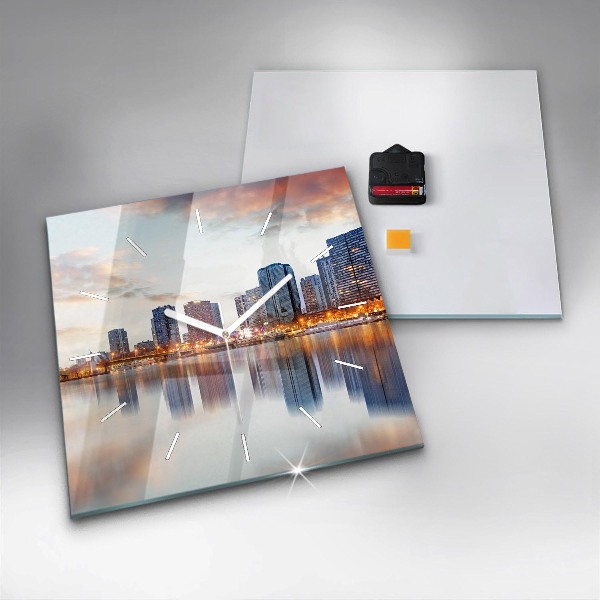 Wanduhr modern quadratisch Panorama mit dem Eiffelturm