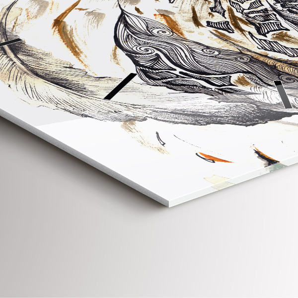 Wanduhr quadratisch Eule Symbol der Weisheit