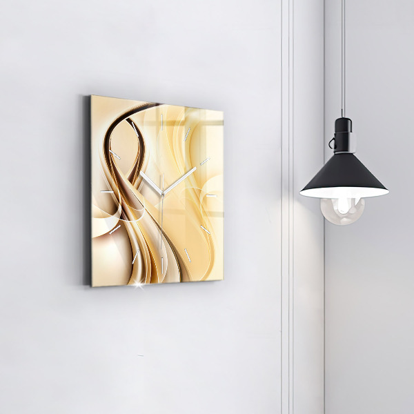 Wanduhr quadratisch mit motiv Abstrakte Wellen