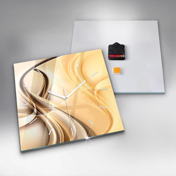 Wanduhr quadratisch mit motiv Abstrakte Wellen
