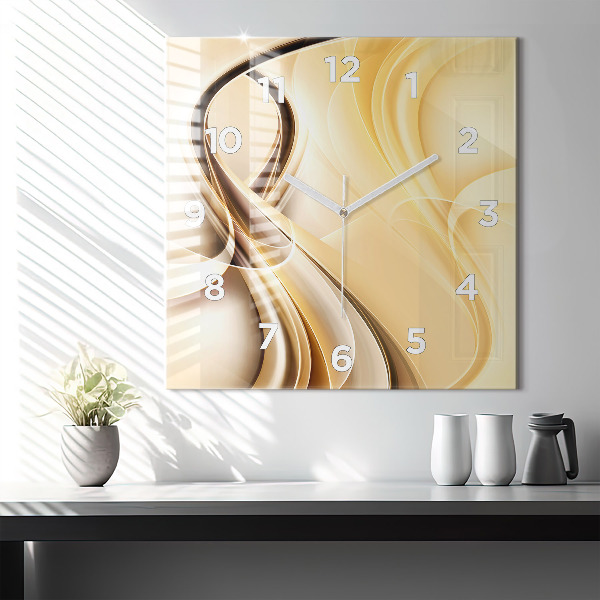 Wanduhr quadratisch mit motiv Abstrakte Wellen