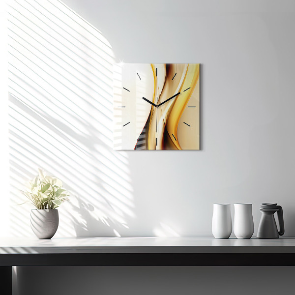 Wanduhr modern quadratisch Abstrakte Welle
