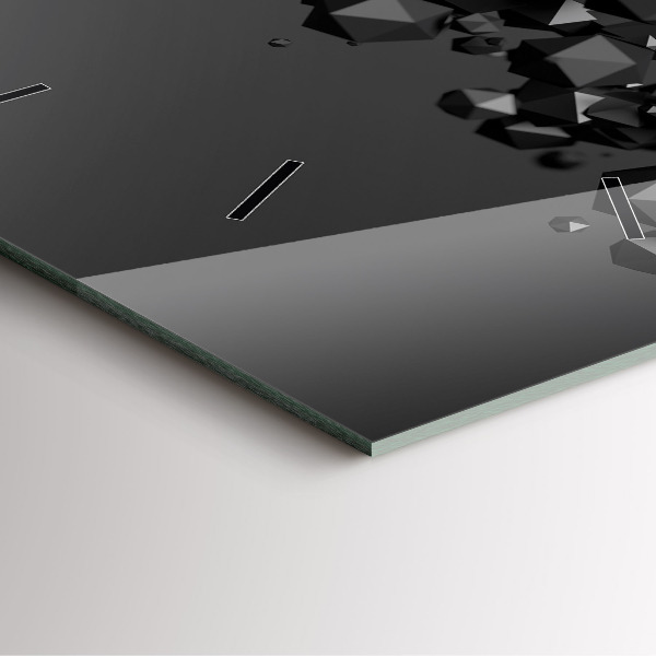 Wanduhr quadratisch mit motiv Schwarze Abstraktion