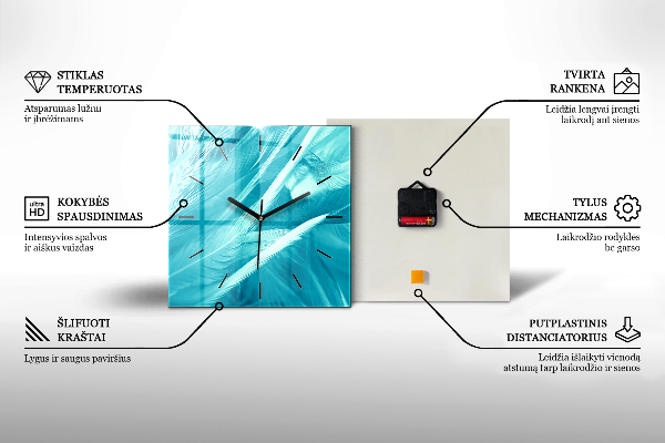 Wanduhr quadratisch mit motiv Liebesherz Baum