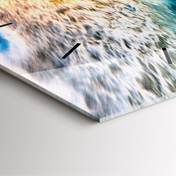 Wanduhr modern quadratisch Strand, Meer und Sand