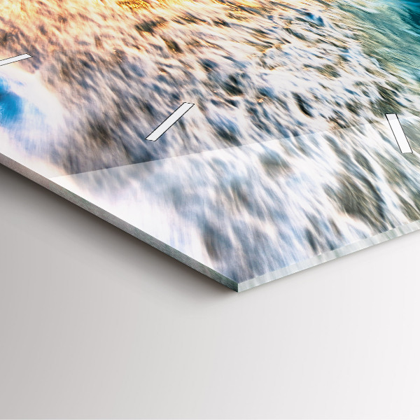 Wanduhr modern quadratisch Strand, Meer und Sand