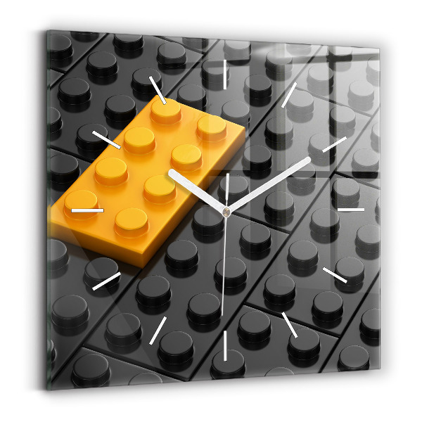 Wanduhr quadratisch mit motiv Bauklötze