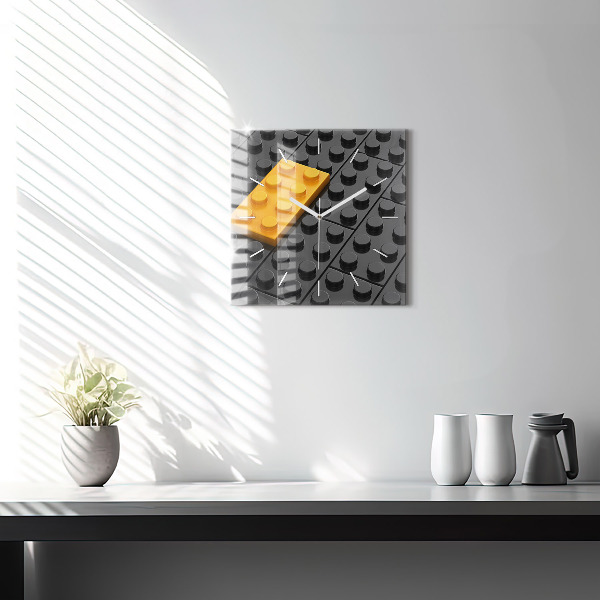 Wanduhr quadratisch mit motiv Bauklötze