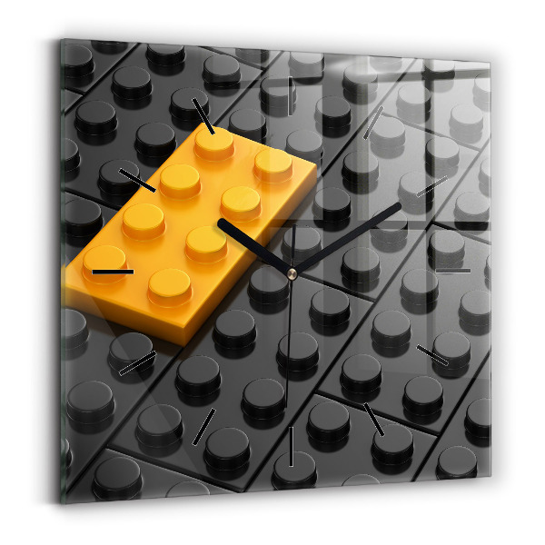 Wanduhr quadratisch mit motiv Bauklötze