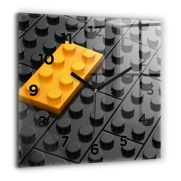 Wanduhr quadratisch mit motiv Bauklötze