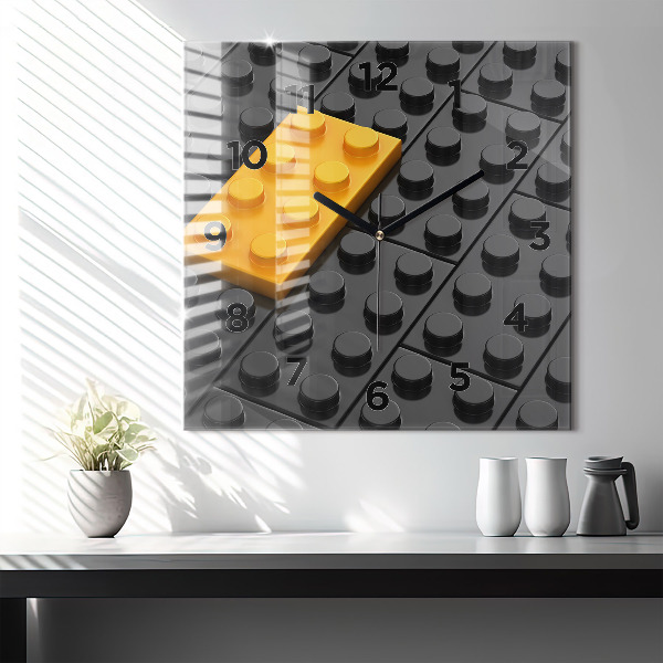 Wanduhr quadratisch mit motiv Bauklötze