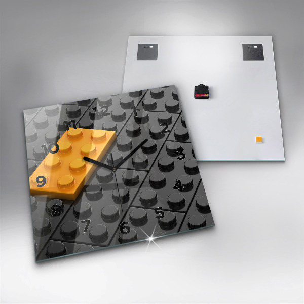 Wanduhr quadratisch mit motiv Bauklötze