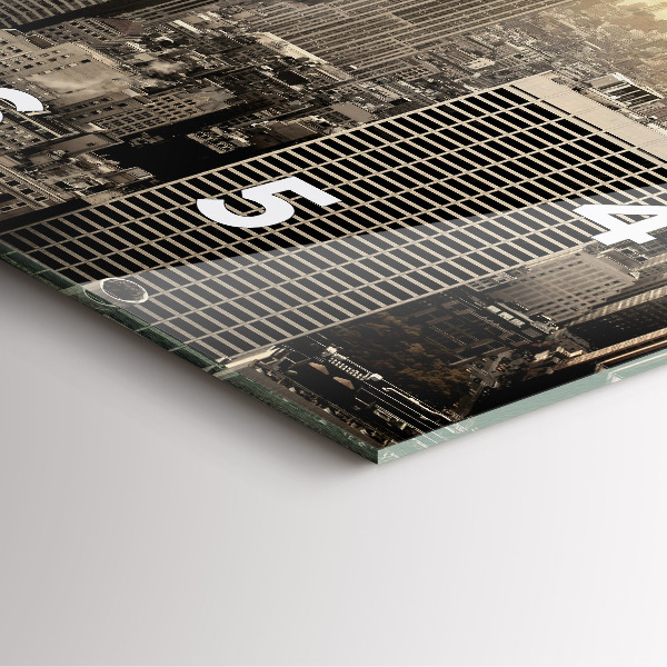 Wanduhr quadratisch mit motiv Türme in New York