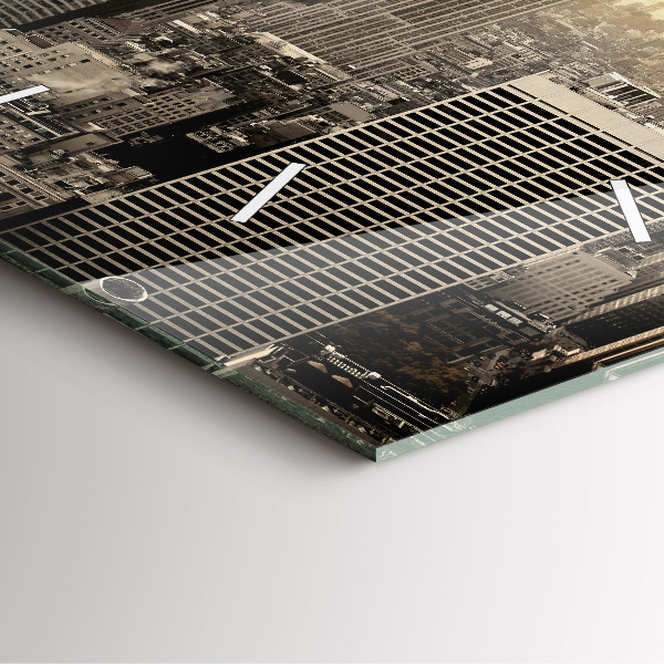 Wanduhr quadratisch mit motiv Türme in New York