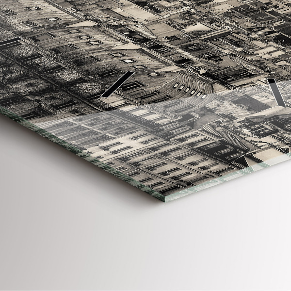 Wanduhr quadratisch Landschaftspanorama von Paris