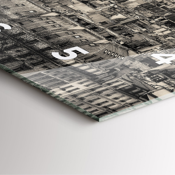 Wanduhr quadratisch Landschaftspanorama von Paris