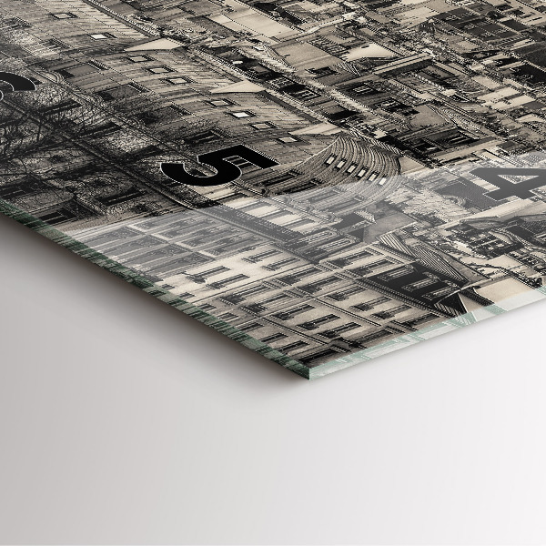 Wanduhr quadratisch Landschaftspanorama von Paris