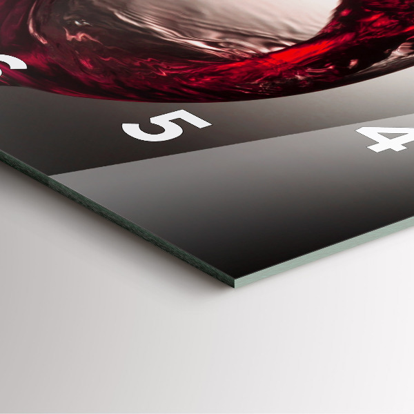 Wanduhr quadratisch mit motiv Weinglas