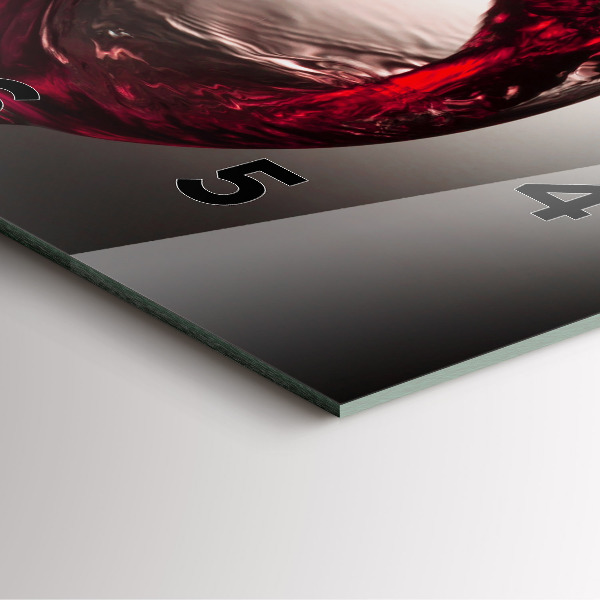 Wanduhr quadratisch mit motiv Weinglas