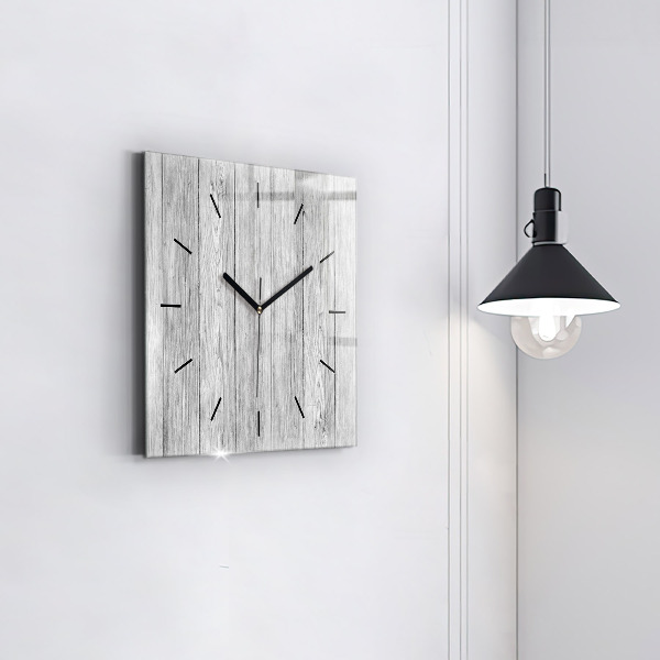 Wanduhr quadratisch mit motiv Holztafeln