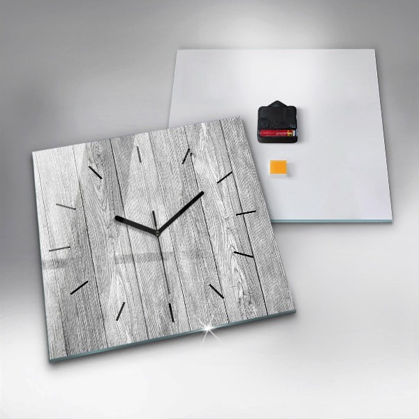 Wanduhr quadratisch mit motiv Holztafeln