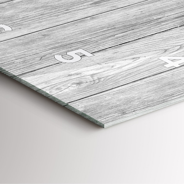 Wanduhr quadratisch mit motiv Holztafeln