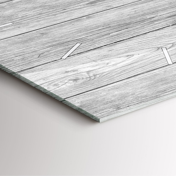 Wanduhr quadratisch mit motiv Holztafeln