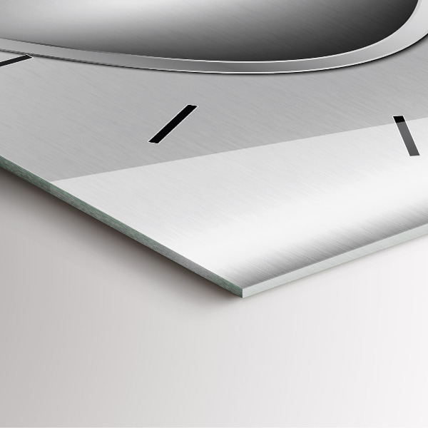 Wanduhr modern quadratisch Graues Metall Abstraktion