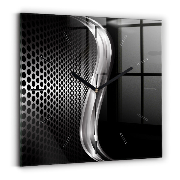 Wanduhr modern quadratisch Schwarzes Metall Abstraktion