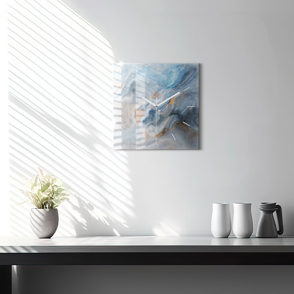 Wanduhr quadratisch Marmoriertes Muster