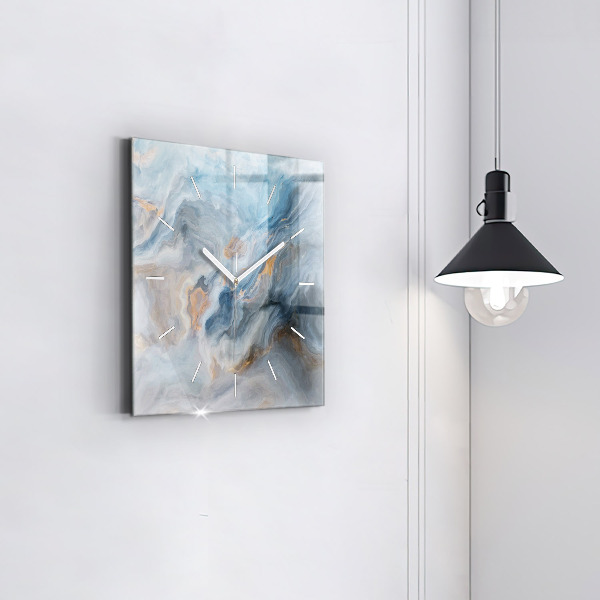 Wanduhr quadratisch Marmoriertes Muster