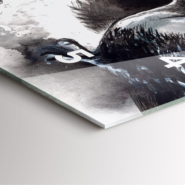 Wanduhr quadratisch mit motiv Bemalte Vögel