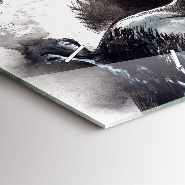 Wanduhr quadratisch mit motiv Bemalte Vögel