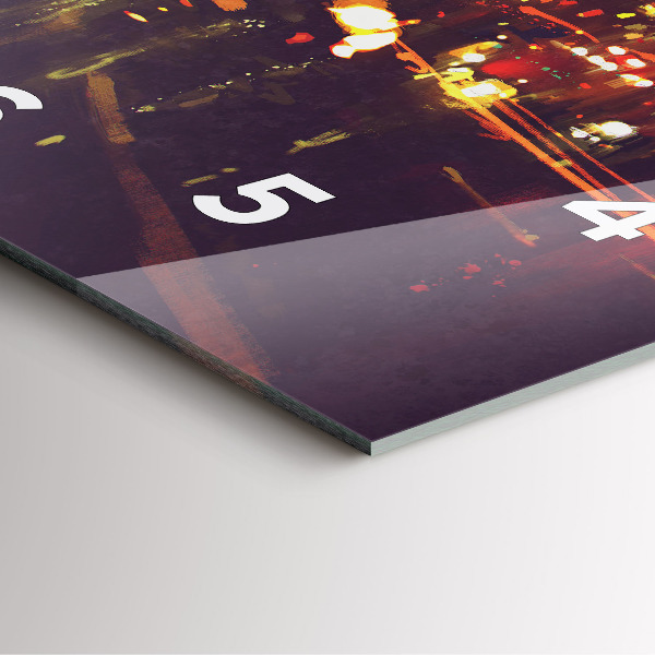 Wanduhr quadratisch Gemalte Stadt