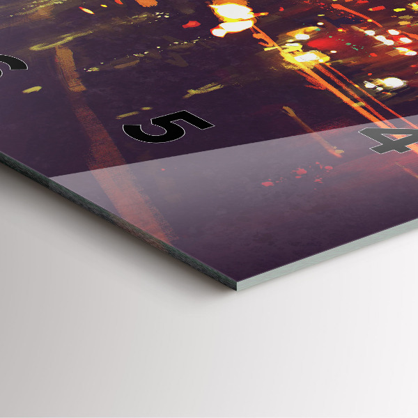 Wanduhr quadratisch Gemalte Stadt