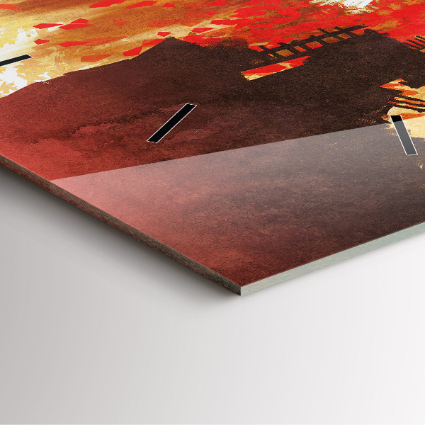 Wanduhr quadratisch mit motiv Braut im Herbst