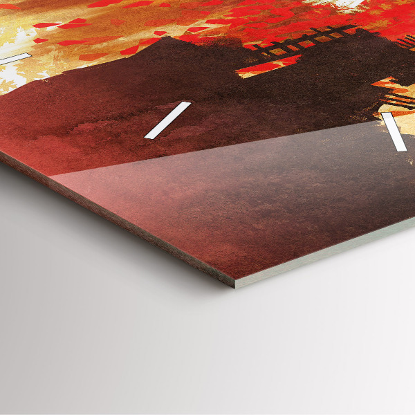 Wanduhr quadratisch mit motiv Braut im Herbst