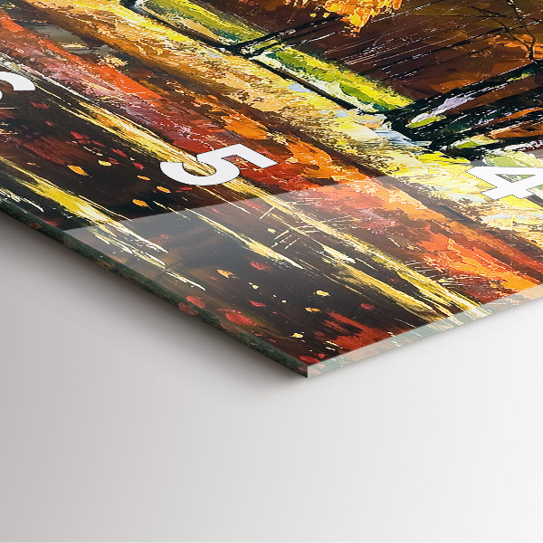 Wanduhr quadratisch mit motiv Herbstlandschaft mit Fluss