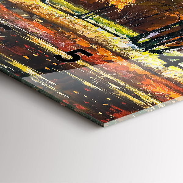 Wanduhr quadratisch mit motiv Herbstlandschaft mit Fluss